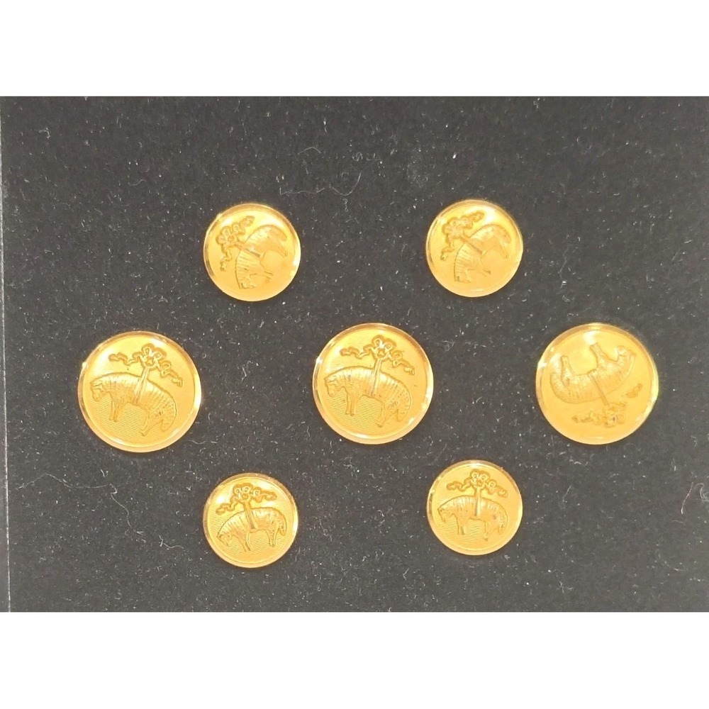 Golden Fleece Logo WATERBURY New Replacement Buttons 18Karat Gold Plate Set Of 7